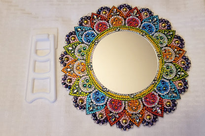 Diamond Art Decorative Round Mirror - Shopify