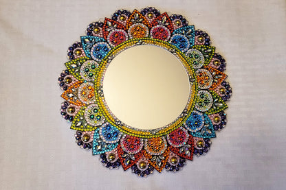 Diamond Art Decorative Round Mirror - Shopify